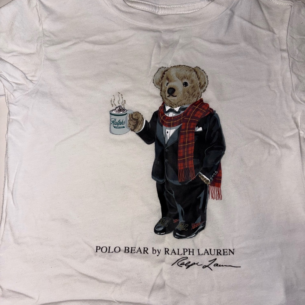 Polo by Ralph Lauren Cream Bear Graphic Tee